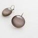 Brass earrings, gray earrings, vintage glass earrings, modern earrings, rustic earrings, domed earrings, earings