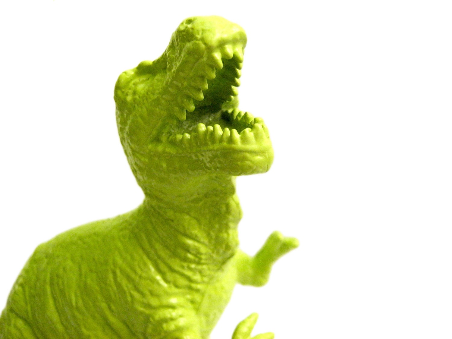 Lime Green T-Rex, //PRICE REDUCED// Upcycled Repurposed Dinosaur Toy, Dinosaur Decor - bellonart