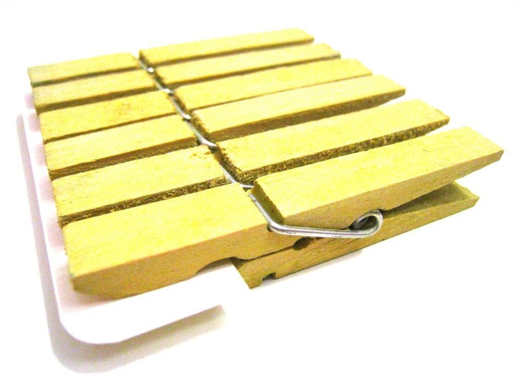 Medium Clothespins Lemon Yellow . 6 pcs . Medium 2.37 inch . Wooden Pegs Il_570xn