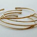 FOUR Gold Filled Bangles, Adjustable, Skinny Stacking Cuffs, Gold Bangles, 14k Gold Fill, Everyday, Minimalist, Modern