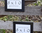 2) 8x10 classic non routered pine wood picture frames in a classic modern look with light distressing - black or choose your colors
