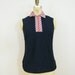 Vintage 1960s Red, White and Blue Sleeveless Shirt with Collar