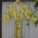 Womens Kimono Style Robe. Dressing Gown. Wrap. Lemon Ice. Knee Length.