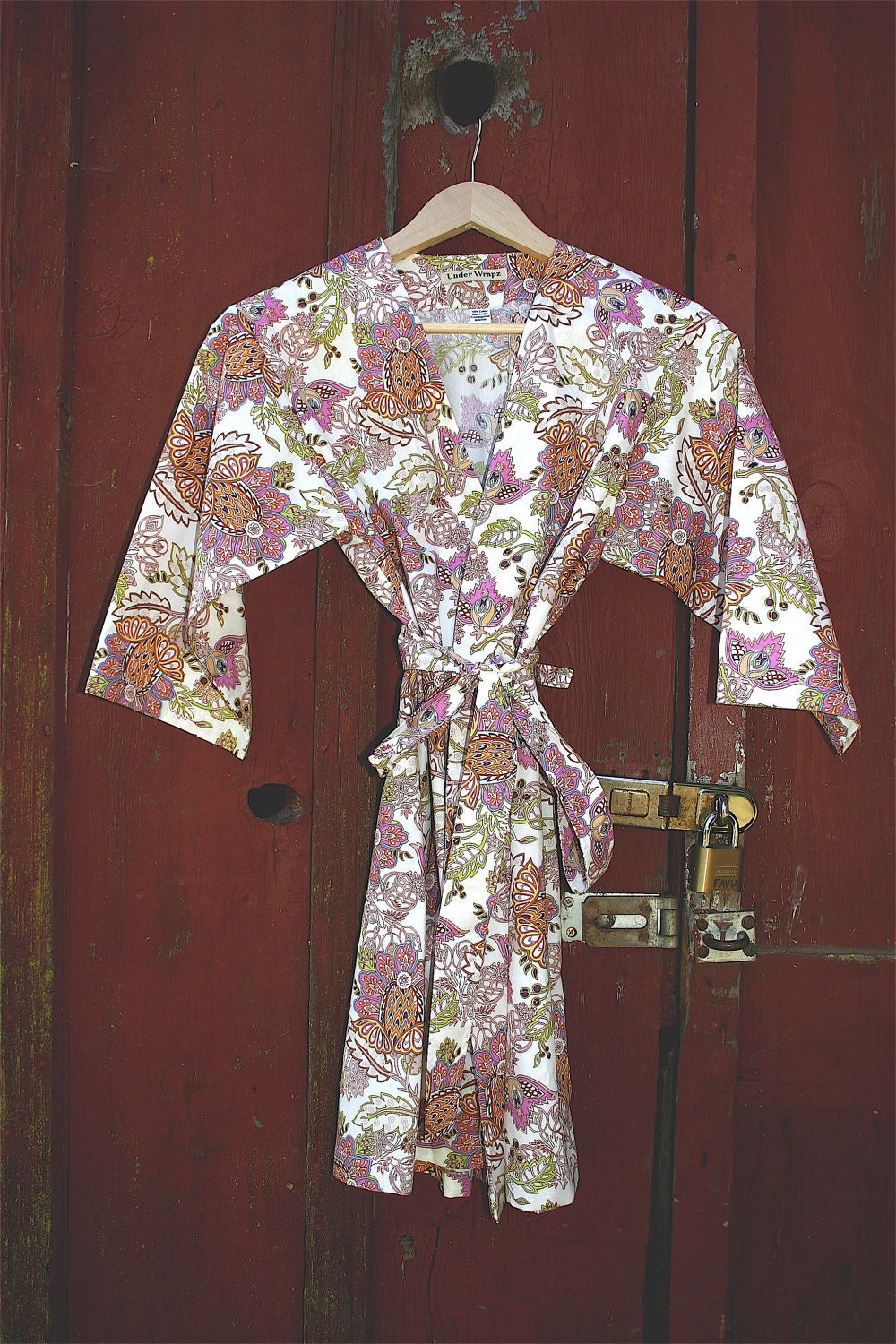 Womens Robe. Dressing Gown. Cover Up. Flora.  Mid Calf Length.