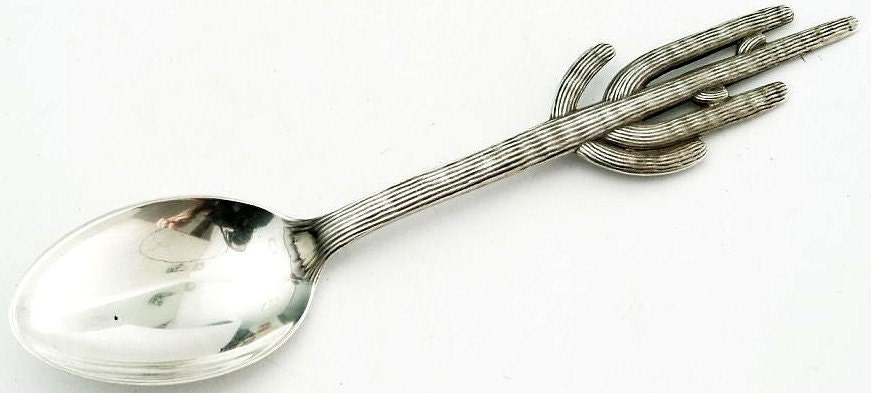 Antique Vintage Sterling Silver Cactus Southwest Souvenir Spoon