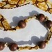 Super funky African wax print fabric knotted wooden bead necklace