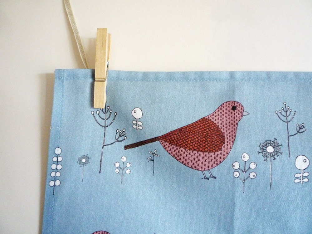 Cute bird tea towel/dish cloth, 100% cotton