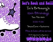 Invitation and matching thank you card..roller skate guitar...DIY you print custom photo card by delightfulprints Il_170x135