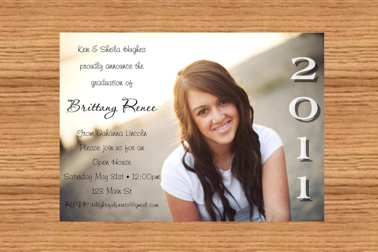 Graduation announcement or invitation simple yet elegant...DIY you print custom photo card by delightfulprints Il_570xn