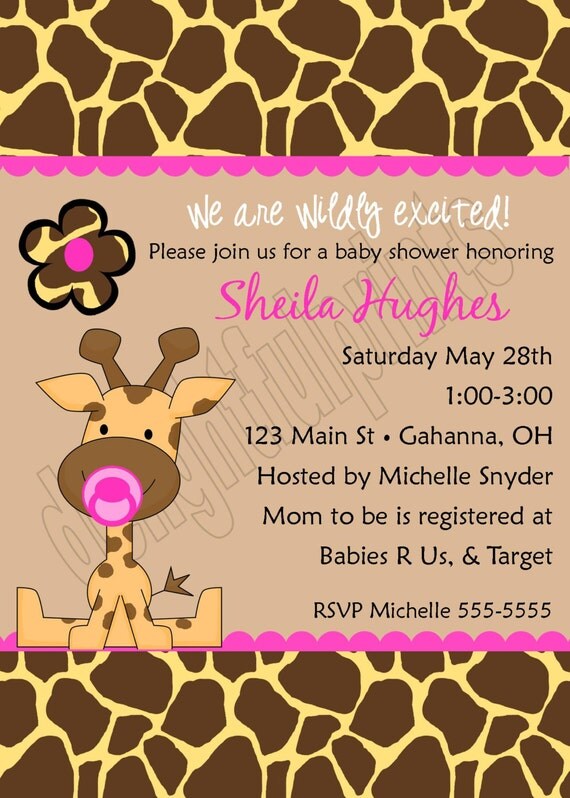 Baby giraffe any color baby shower invitation...DIY you print custom photo card by delightfulprints Il_570xn