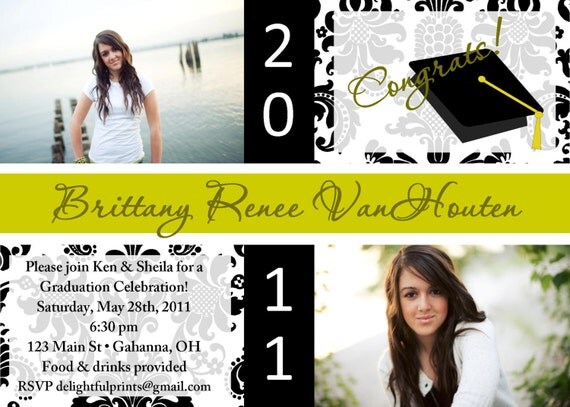 Graduation announcement or invitation ANY color...DIY you print custom photo card by delightfulprints Il_570xn