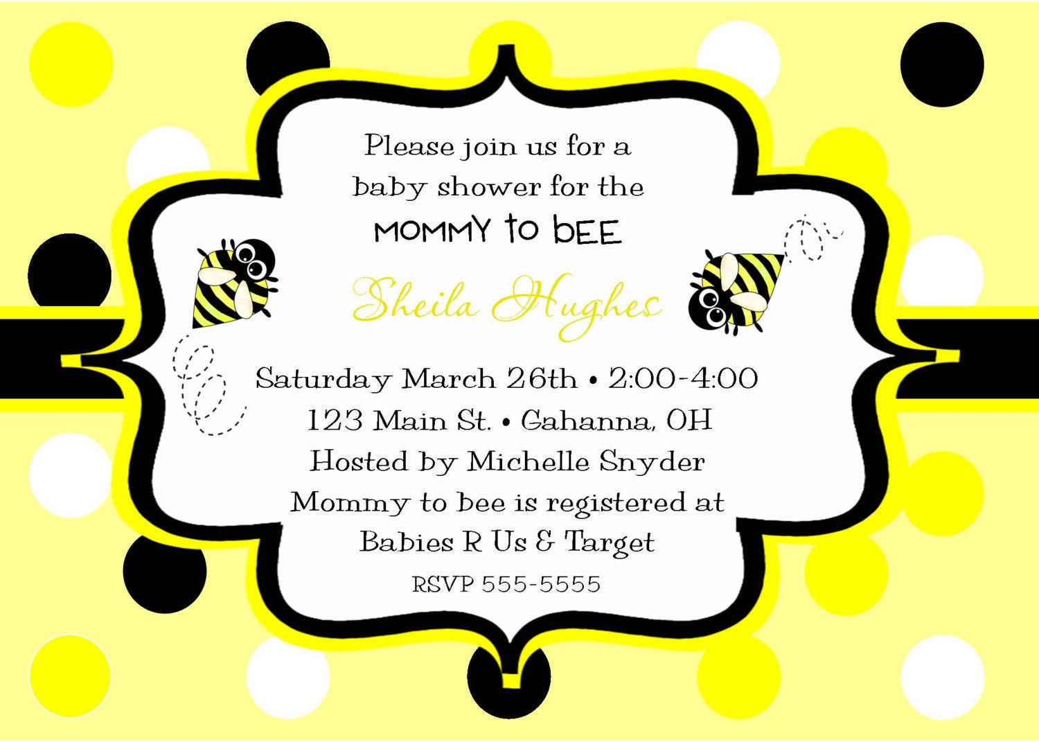 BumbleBee baby shower invitation...DIY you print custom photo card by delightfulprints Il_570xn
