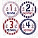 Sailboat Nautical Monthly Onesie Stickers ..... printed... peel, stick, click with FREE just born sticker