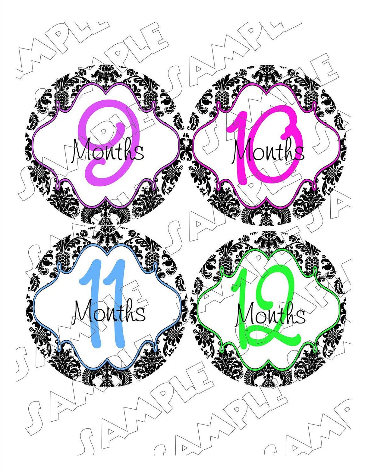 DIY Printable Monthly Onesie Stickers