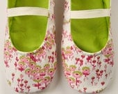 Womens Slippers - Mary Jane Slippers in White, Berry, Pink, and Lime