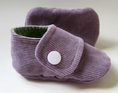 SALE - Baby Booties - Molipop Slippers in Purple, Sage, and White - Size 2