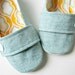 Women's Slippers - Aqua, Tangerine and Yellow House Slippers with Decorative Straps and Buttons - Size 7