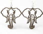 Elephant Earrings - Wood Earrings - Eco Friendly