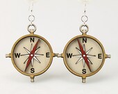 Compass - Laser Cut Wood Earrings
