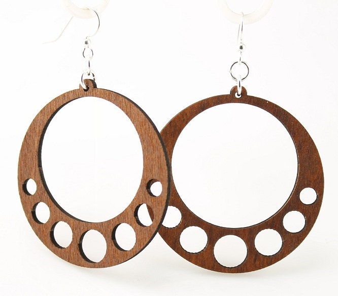 Classic Circle Design -  Wooden Earrings Laser Cut