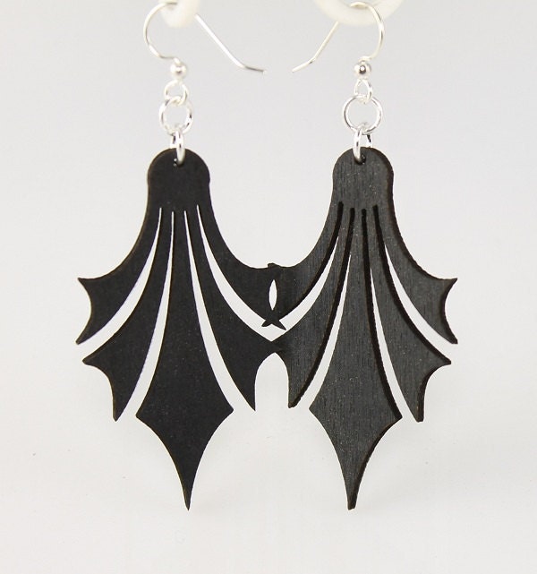 Dropped Points - Wood Earrings
