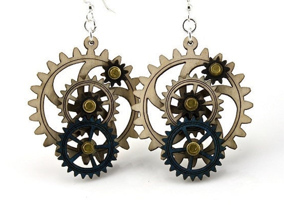 Kinetic Gear Earrings 3