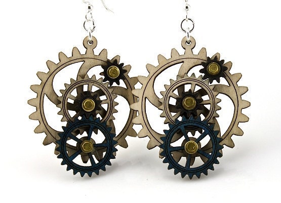 Kinetic Gear Earrings 3