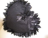 Gothic Black HEART throw pillow Girly room decor romantic sexy images in bedroom goth noir anti valentine