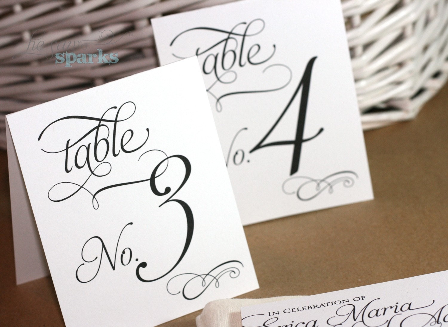 1-20 Reception Table Numbers - Printable - Tent Style