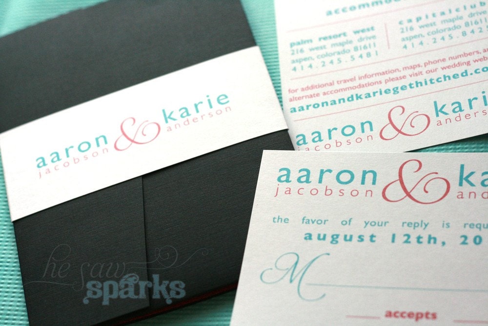 Modern Suite Wedding Invitation Package (Printable) DIY