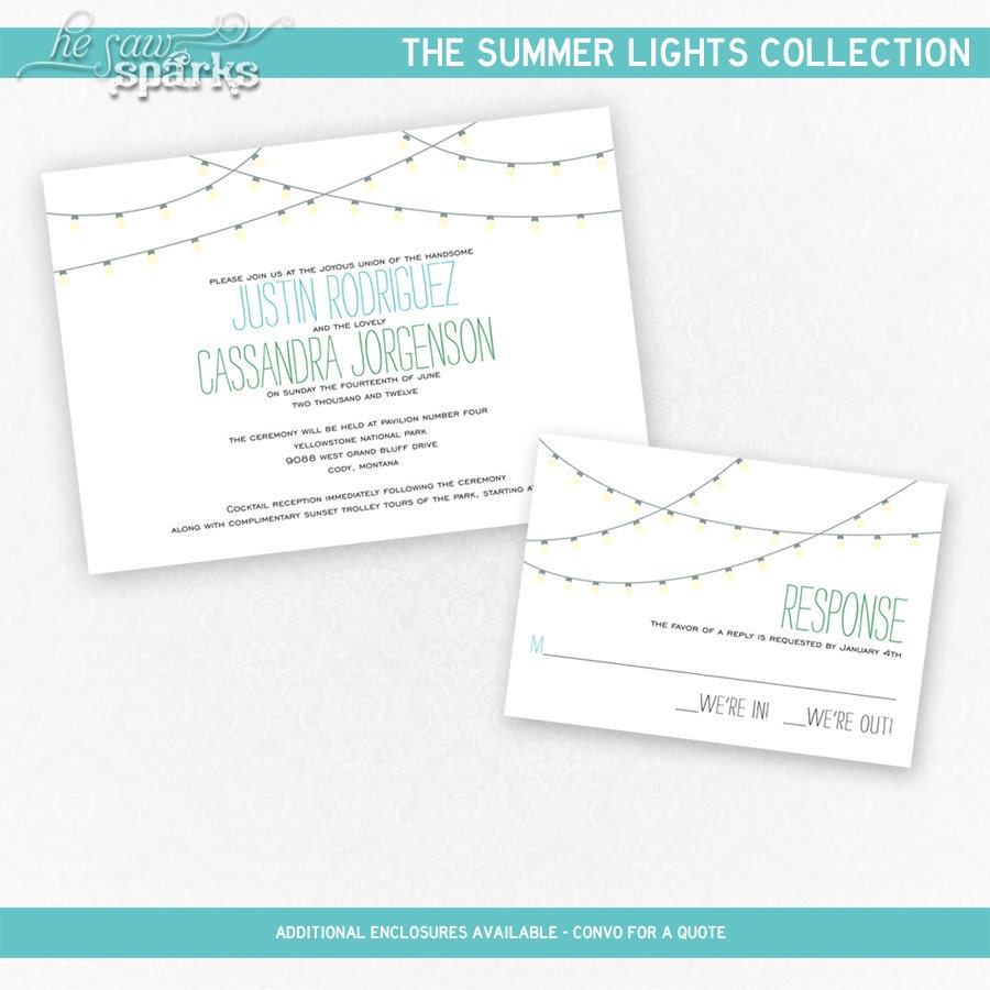 Vintage Lights Invitation - Printable - DIY