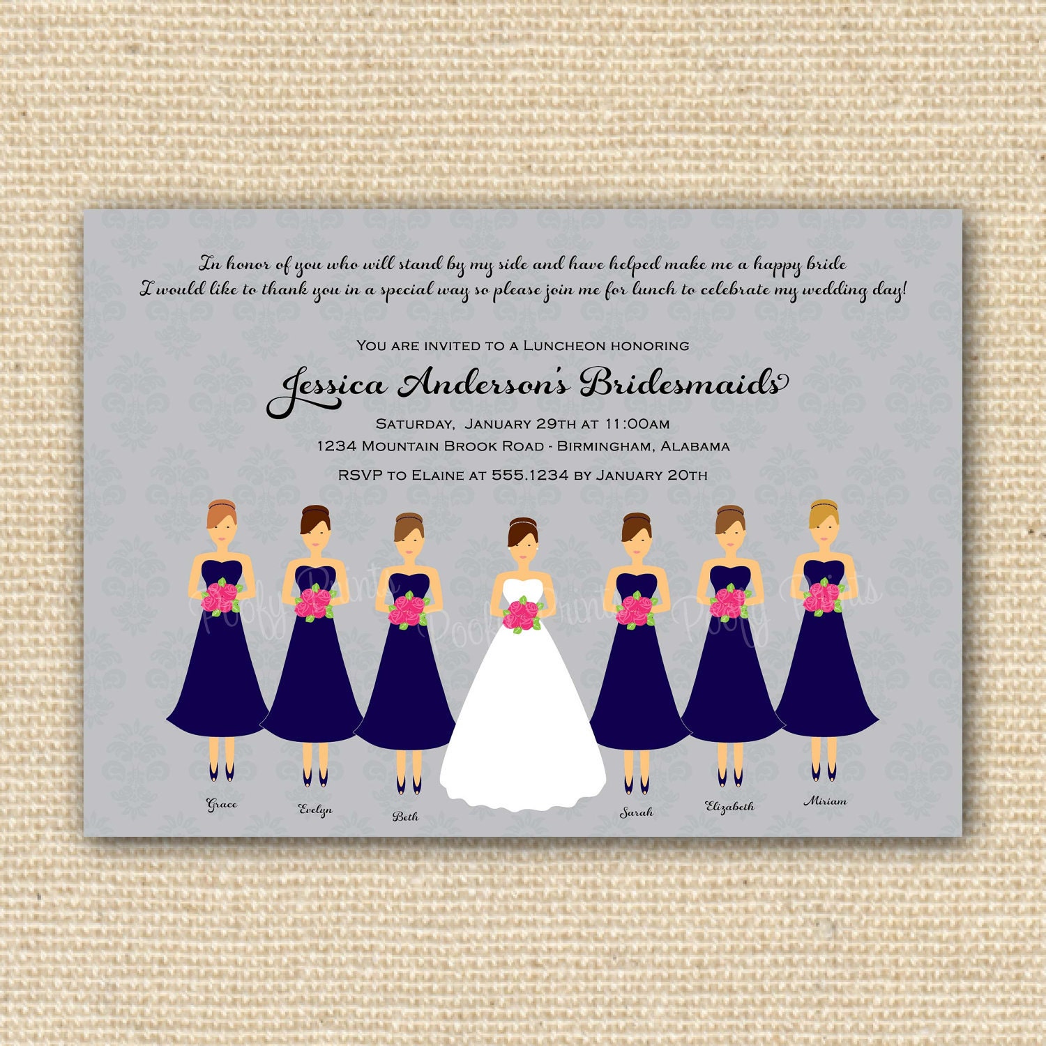 Bridesmaids Luncheon Invitation - Bridal Brunch - DIY Printable Invitations