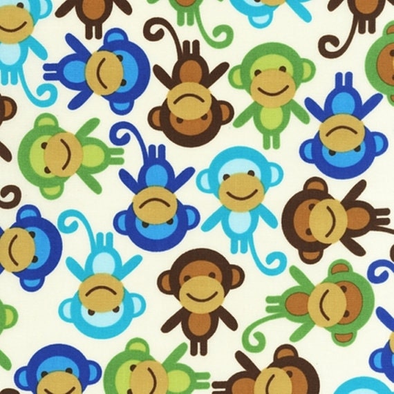 1/2 Yard - Urban Zoologie by Ann Kelle for Robert Kaufman, Royal Monkeys
