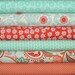 LAST ONE Fat Quarter Bundle of Verona in Red & Teal by Emily Taylor Design for Riley Blake