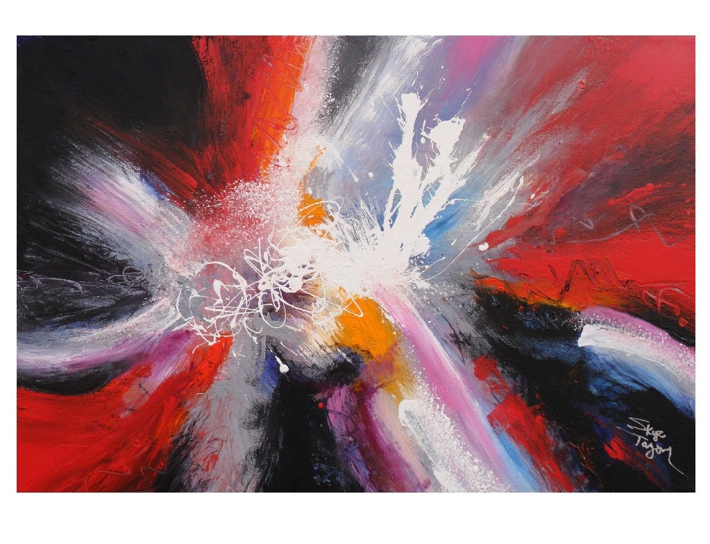 Abstract-Original painting - Modern abstract expressionism - Loves Mystery - 24 x 36 - Skye Taylor