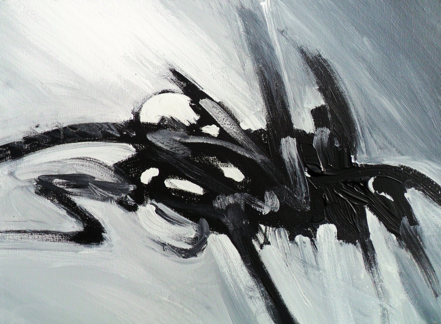 Abstract Minimalist Black White PAINTING