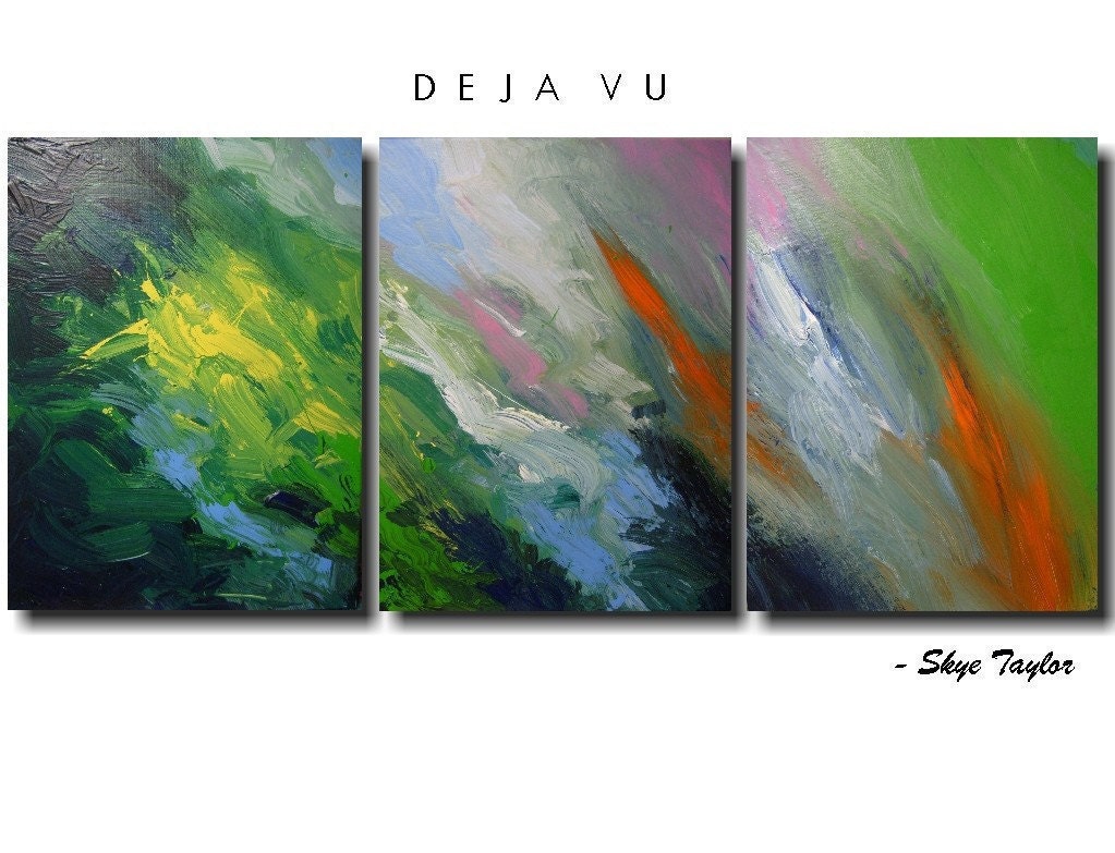 Abstract painting - Deja vu - 24 x 54 - by Skye Taylor