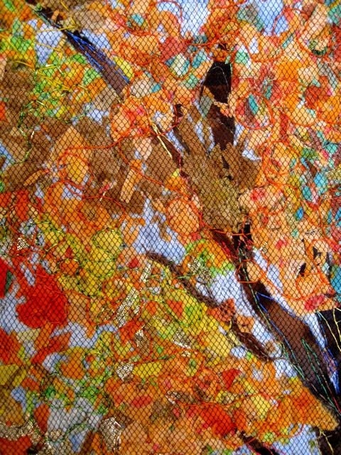 Quilted Wall Hanging  Art Quilt  Autumn Trees  Original