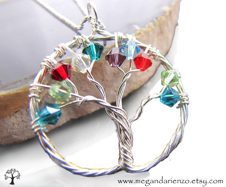Mother and Child Necklace, Personalized Family Tree of Life Pendant