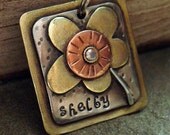 Custom dog tag- personalized mixed metal tag for pets-  the Shelby