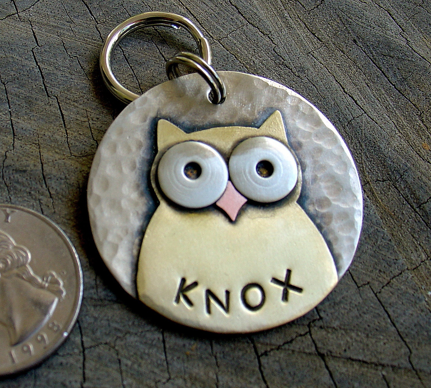 Dog ID Tag-  Large owl tag