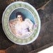 pale blue seafoam brooch with portrait - cameo style - lovely lady - free shipping