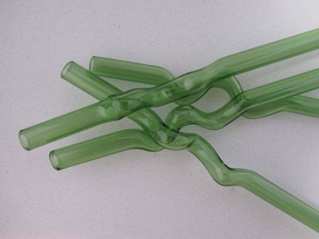 Twisted Green Straws- Set of 4