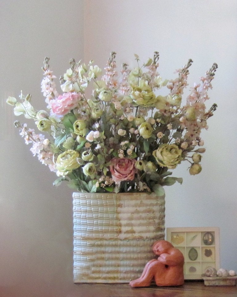 Cabbage Rose and Snapdragon Flower Still Life, Featured On Etsy's Front Page,  8 x 10, Fine Art  Photograph, Shabby Chic