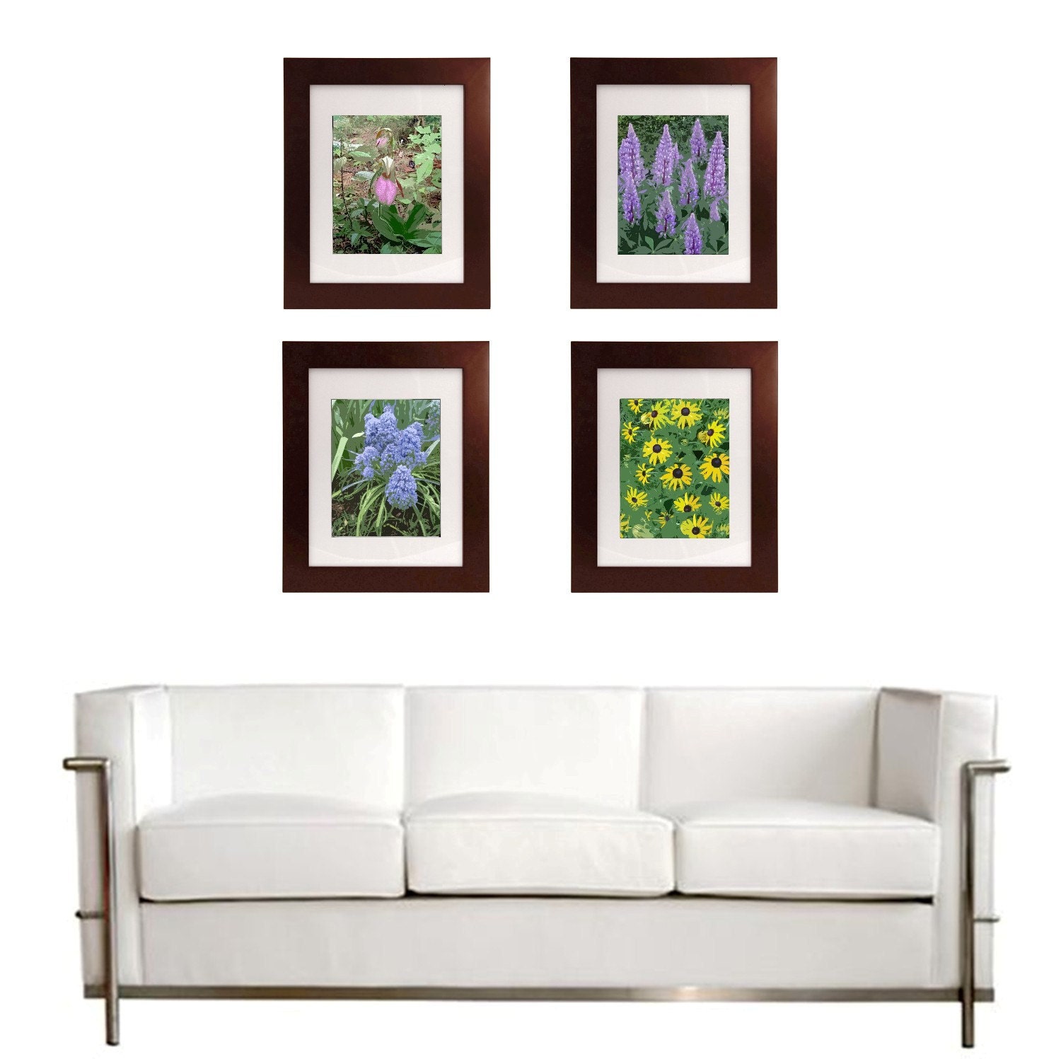 Spring Decor Flowers, MAINE SPRING WOODLAND Garden Fine Art Prints, 4, 8x10 Photos, Lady Slipper, Lupine, Grape Hyacinths, Black Eyed Susan