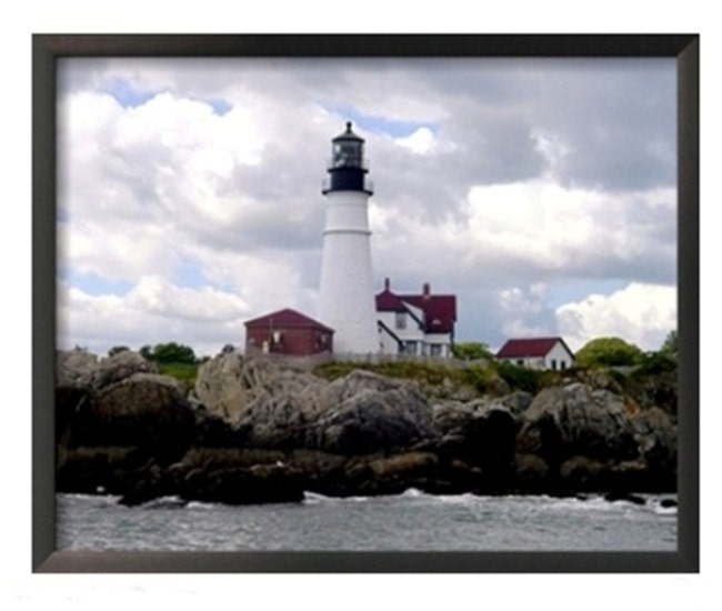 Photograph Lighthouse, Portland Head Light, Fort Williams Park, Cape Elizabeth, Maine, 20 x 16, Framed Canvas, Featured on Etsy's Front Page