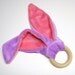 Alskar Miniz Organic OBV Easter Bunny Ear Wood Ring Teething Lovie with Removable Ring