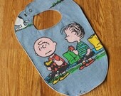 Peanuts Bib: Vintage Charlie Brown and Linus (toddler size, 24 months and up)