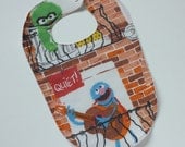 Sesame Street Bib: Vintage Grover and Oscar fabric (size 24 months plus)