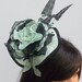 Dutch design completely hand dyed and handmade , soft mintgreen/black headpiece on black aliceband